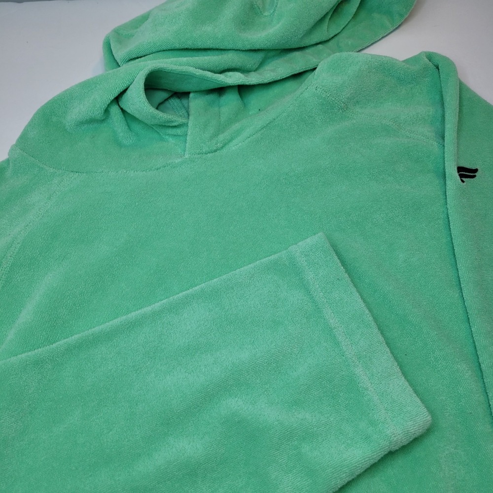 Fabletics Hoodie Womens Large Mint Green Excellent Terry Cloth Raglan Pullover‎
